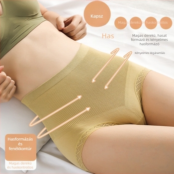 Női magas derekú, seamless formázó alsó, lélegző, plusz méret, csípőemelés, hasformázás, bőrbarát nude-érzetű, háromszög fazon