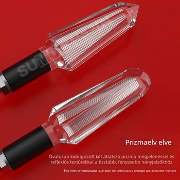 Kristály LED indexlámpa motorkerékpárokhoz és elektromos járművekhez, 12V, univerzális, ABS+LED