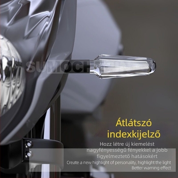 Kristály LED indexlámpa motorkerékpárokhoz és elektromos járművekhez, 12V, univerzális, ABS+LED