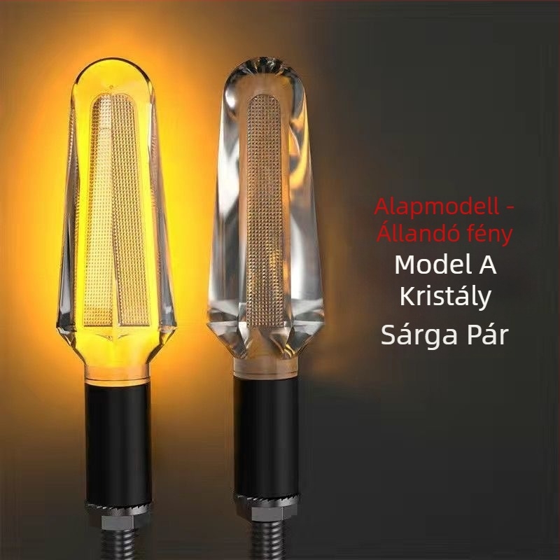 Kristály LED indexlámpa motorkerékpárokhoz és elektromos járművekhez, 12V, univerzális, ABS+LED