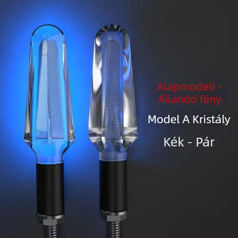 Kristály LED indexlámpa motorkerékpárokhoz és elektromos járművekhez, 12V, univerzális, ABS+LED