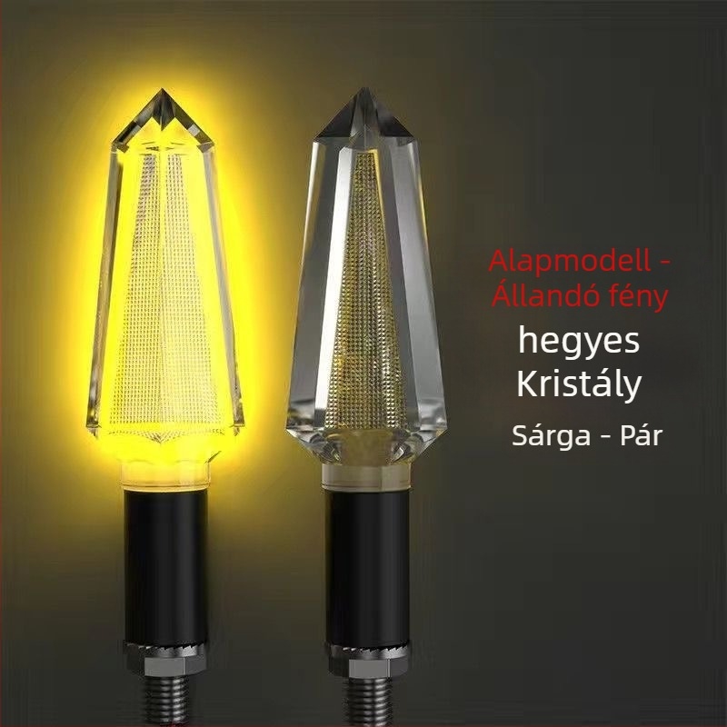 Kristály LED indexlámpa motorkerékpárokhoz és elektromos járművekhez, 12V, univerzális, ABS+LED