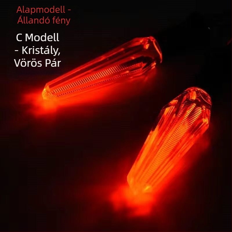Kristály LED indexlámpa motorkerékpárokhoz és elektromos járművekhez, 12V, univerzális, ABS+LED