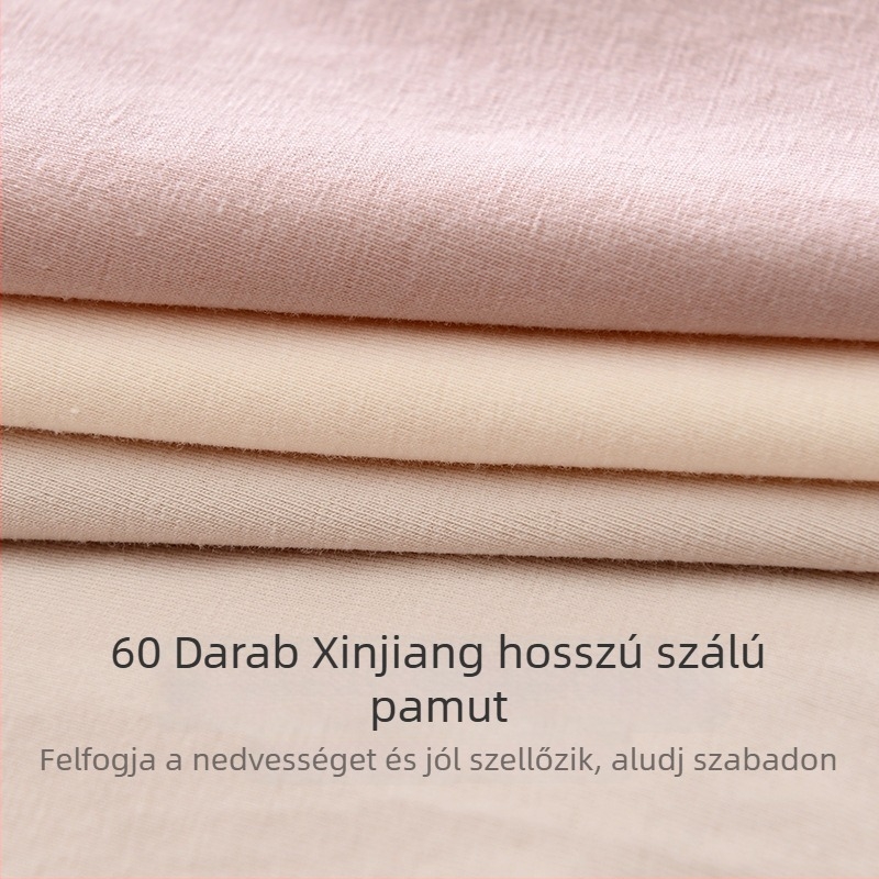 Női középső derekú pamut alsónemű 60S, lélegző és antibakteriális, kötött anyag, fő összetevő 90–95% pamut, bélés 100% pamut, egyszínű mintázat
