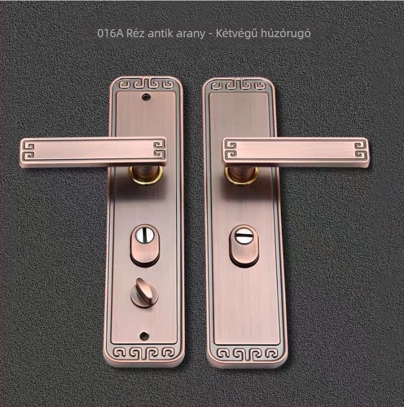 Rozsdamentes acél ajtókilincs panellel és dupla rugóval, modell 002/015A/016A, modern minimalist stílus.