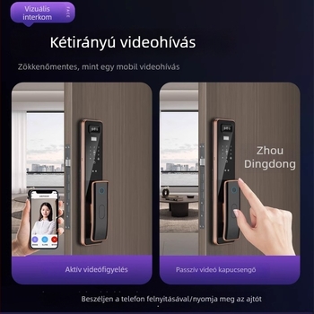 P20 3D arckép- és ujjlenyomat-zár otthoni biztonságra – Digitális intelligens zár 100 ujjlenyomat tárolással, akár 100000 nyitás, szkennelési idő <0,5 s, működési hőmérséklet -20…60°C