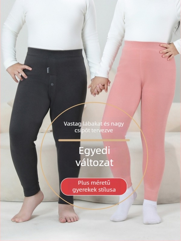 Gyerekeknek fleece-bevonatú melegítő nadrág, magas derék, Derong fleece, poliészter 92,9%, őszi-téli
