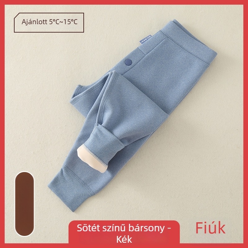 Gyerekeknek fleece-bevonatú melegítő nadrág, magas derék, Derong fleece, poliészter 92,9%, őszi-téli