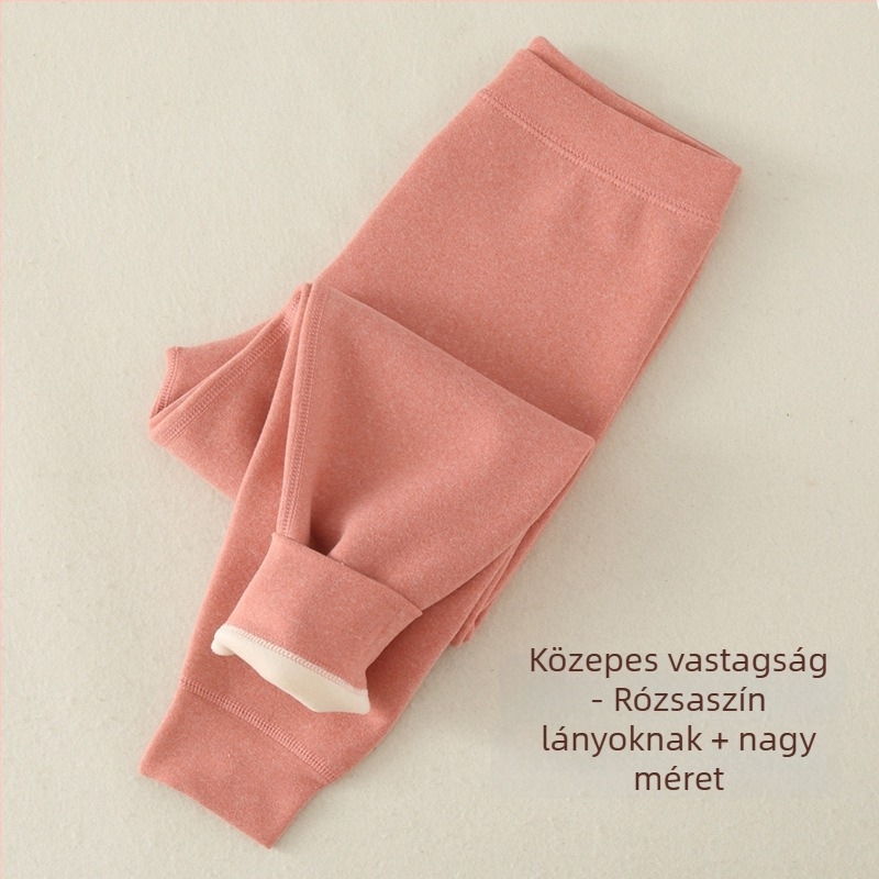 Gyerekeknek fleece-bevonatú melegítő nadrág, magas derék, Derong fleece, poliészter 92,9%, őszi-téli