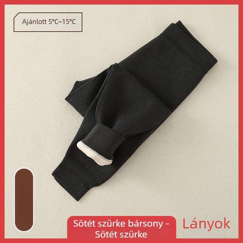 Gyerekeknek fleece-bevonatú melegítő nadrág, magas derék, Derong fleece, poliészter 92,9%, őszi-téli