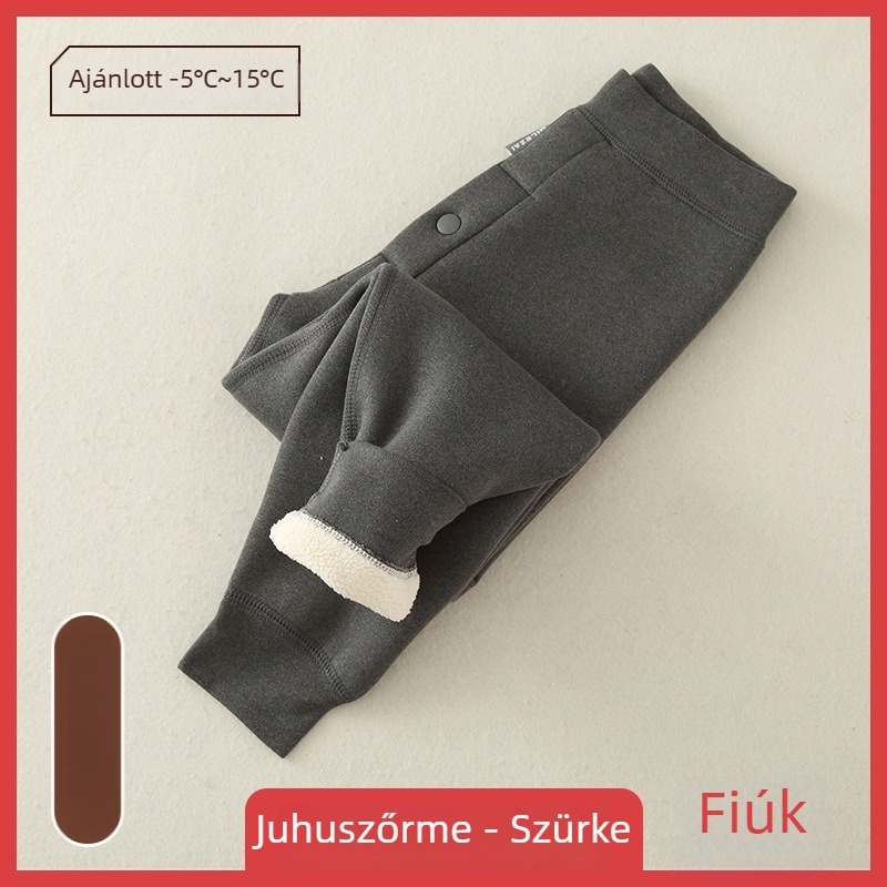 Gyerekeknek fleece-bevonatú melegítő nadrág, magas derék, Derong fleece, poliészter 92,9%, őszi-téli