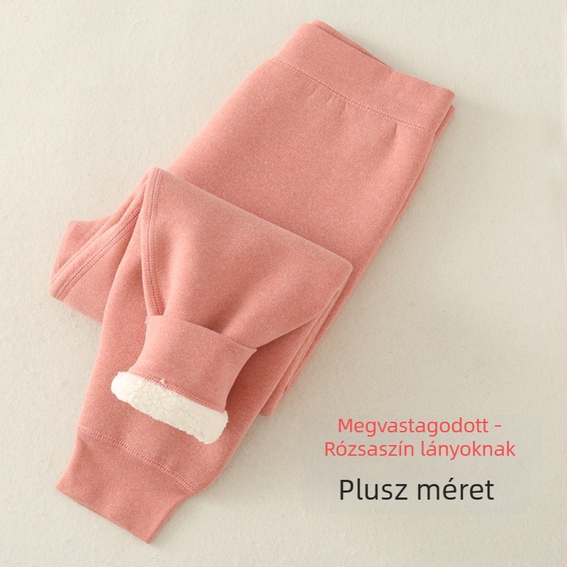 Gyerekeknek fleece-bevonatú melegítő nadrág, magas derék, Derong fleece, poliészter 92,9%, őszi-téli