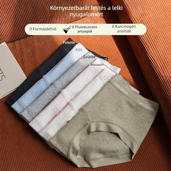 Női pamut alsónemű, Típus A, belső rész Mulberry selyemmel a szemérem környékén, antibakteriális, megnövelt fedettség, nagy méret
