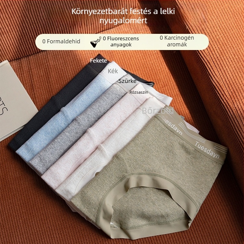Női pamut alsónemű, Típus A, belső rész Mulberry selyemmel a szemérem környékén, antibakteriális, megnövelt fedettség, nagy méret