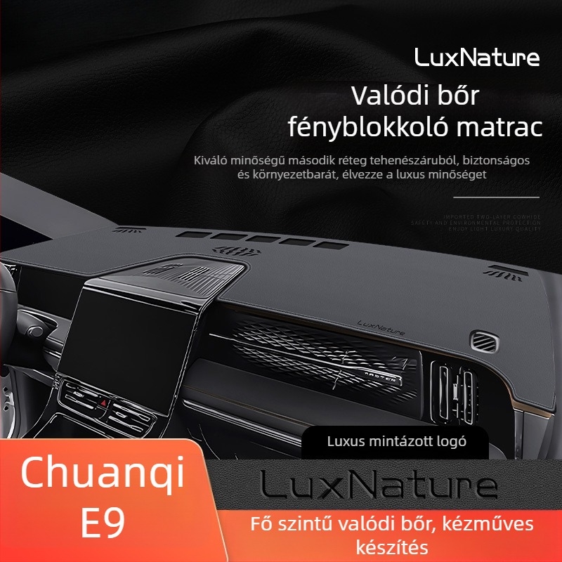 Bőr műszerfal-matra középkonzolhoz, mintával logója — Termékkód Ltao710675412364