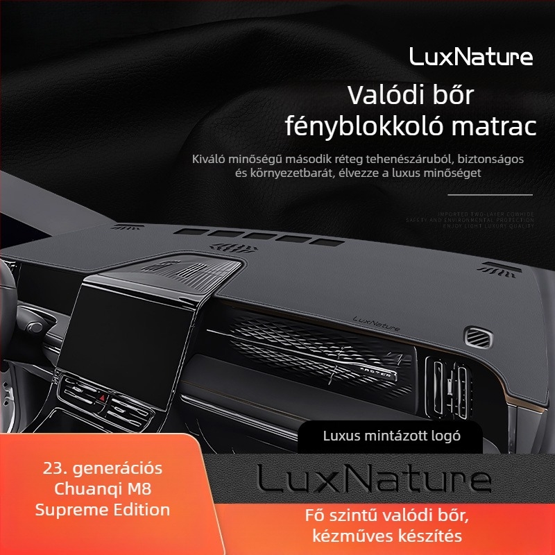 Bőr műszerfal-matra középkonzolhoz, mintával logója — Termékkód Ltao710675412364