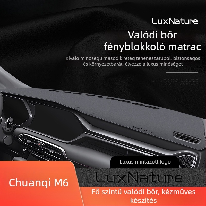 Bőr műszerfal-matra középkonzolhoz, mintával logója — Termékkód Ltao710675412364