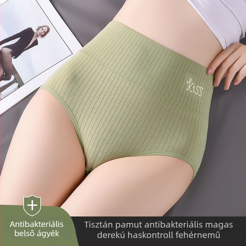 Női pamut alsó, magas derekú hasformázó, nagy méret, kényelmes