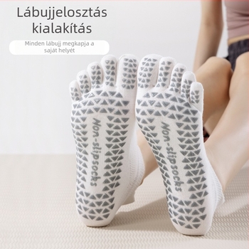 Új női ötujjas zokni nyitott sarkú, beltéri pilates és jóga, csúszásmentes talpú zokni
