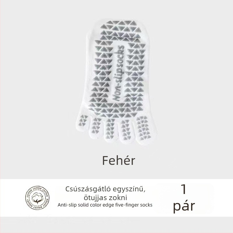 Új női ötujjas zokni nyitott sarkú, beltéri pilates és jóga, csúszásmentes talpú zokni