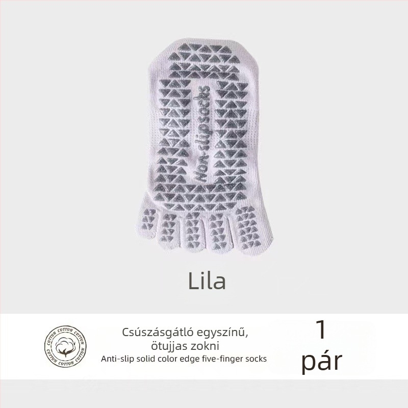 Új női ötujjas zokni nyitott sarkú, beltéri pilates és jóga, csúszásmentes talpú zokni