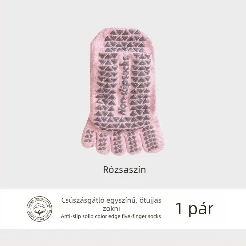Új női ötujjas zokni nyitott sarkú, beltéri pilates és jóga, csúszásmentes talpú zokni