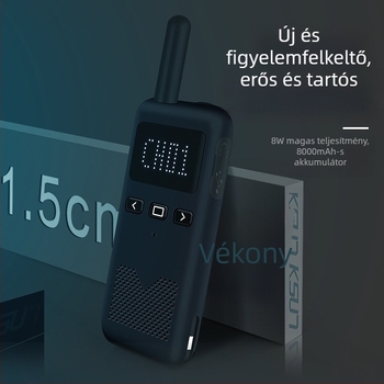 Walkie-Talkie Interkom – ultrakönny kézi, 400-470 MHz, 8 W, 16 csatorna, 5-10 km hatótávolság, 8000 mAh akkumulátor