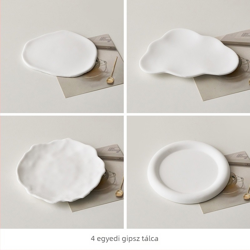 Ékszer- és manikűr kiállító tál fotóháttérrel – Márka Light and shadow stars; Termékkód White plaster plate; Anyag gipsz