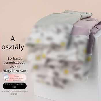 100% pamut antibakteriális magas derekú alsónemű, virágos mintával, légáteresztő, kötött