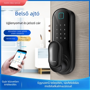 Jue Sheng FD-01 cink ötvözetű intelligens zár ujjlenyomat- és jelszós belső fa ajtókhoz, iroda/lakás