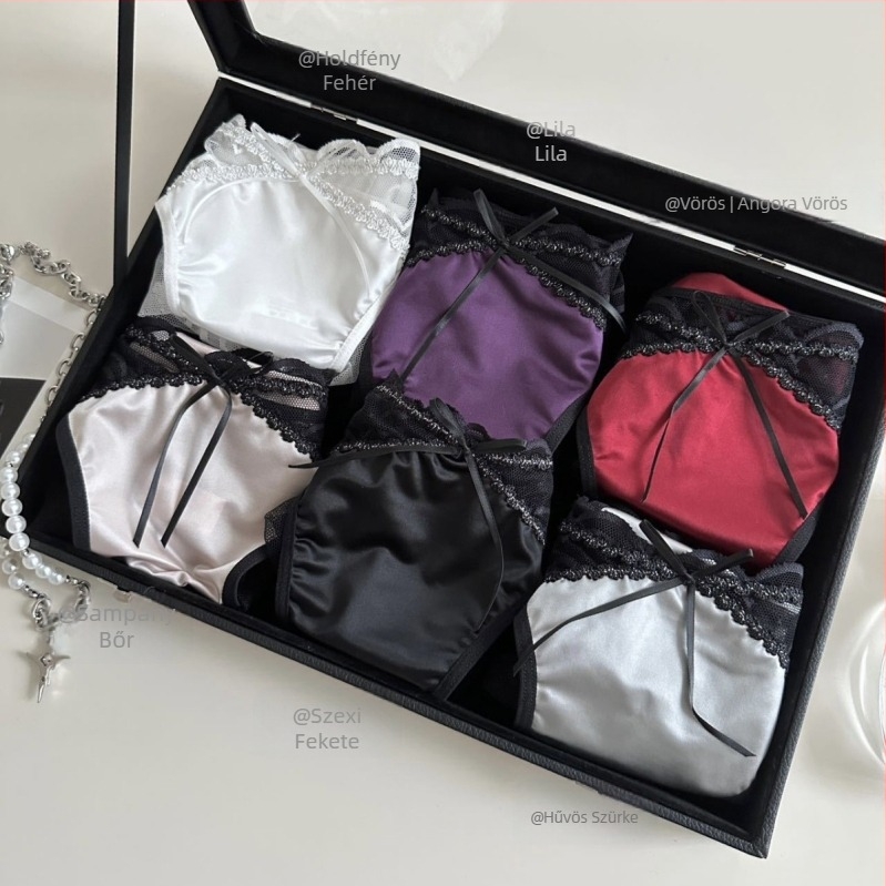 Női csipkés nylonos alsó, alacsony derék, lélegző, pamut bélés, 70–80% nylon, 41–50d fonal