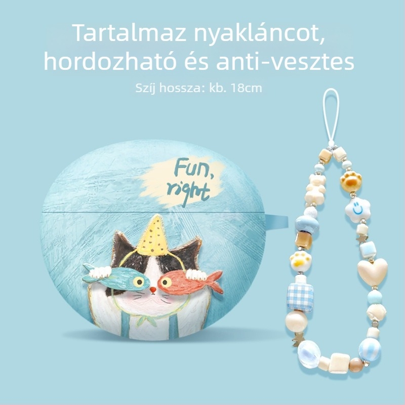 Huawei FreeBuds 5i/6i fülhallgató tok – klip-stílus, csillagos rajzfigura minta, TPU puha héj, spray-fényezés