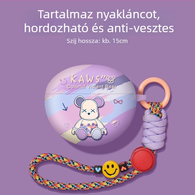 Huawei FreeBuds 5i/6i fülhallgató tok – klip-stílus, csillagos rajzfigura minta, TPU puha héj, spray-fényezés