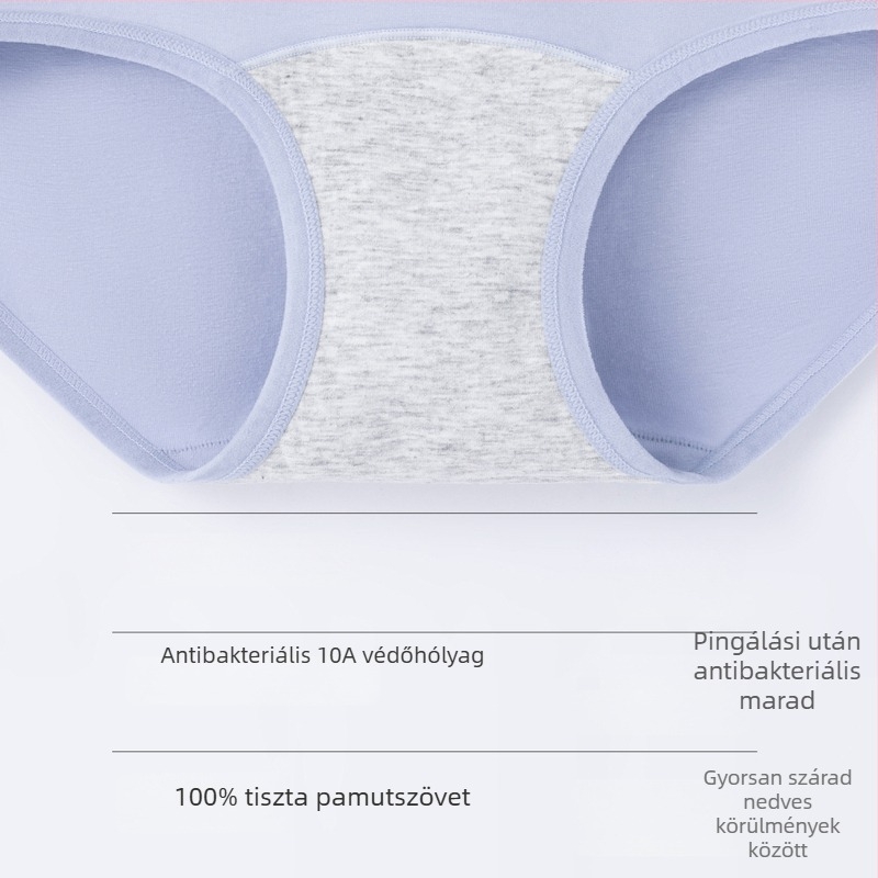 A-kategóriás 100% pamut magas derekú női fehérnemű, antibakteriális, kiterjesztett ágyéktáj