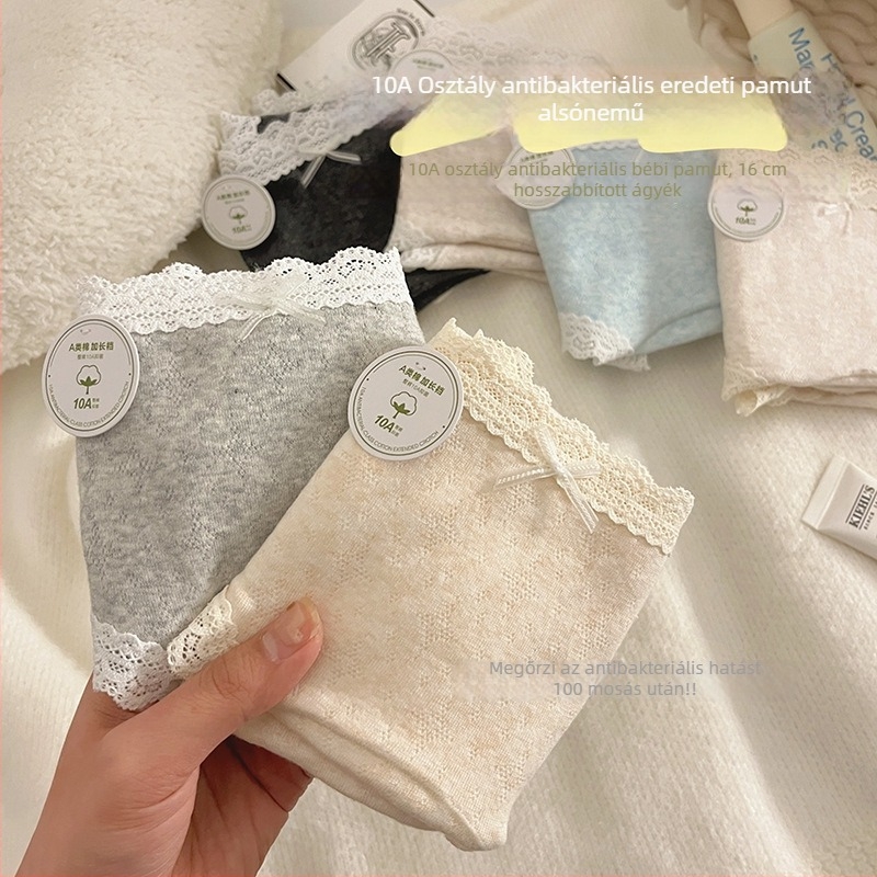 Női pamut alsónemű jacquard szövésben, antibakteriális, légáteresztő, gyorsan száradó