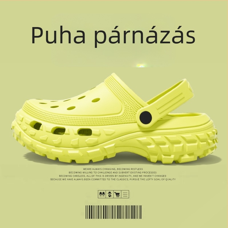 Női perforált vastag talpú szandál – EVA felsőrész, EVA belső, EVA talp, 3–5 cm talpmagasság, injektált formázású talp, nyár 2024