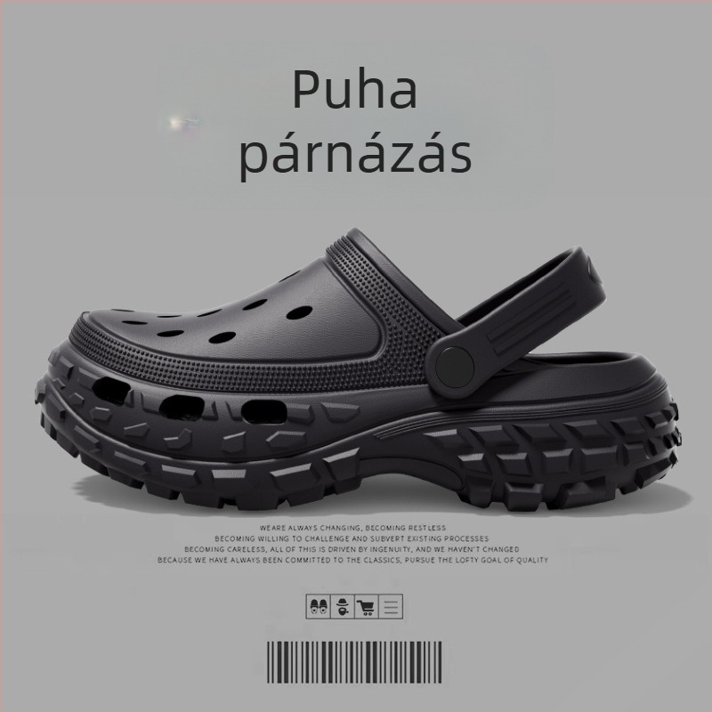 Női perforált vastag talpú szandál – EVA felsőrész, EVA belső, EVA talp, 3–5 cm talpmagasság, injektált formázású talp, nyár 2024