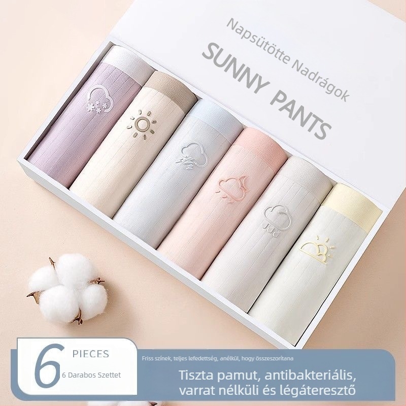 Női pamutból készült antibakteriális, lélegző középmagasságú alsónemű, 40s pamutszövet