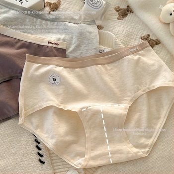 Női pamut antibakteriális alsónemű meghosszabbított ágyékkal, középmagas derék, kötött anyag