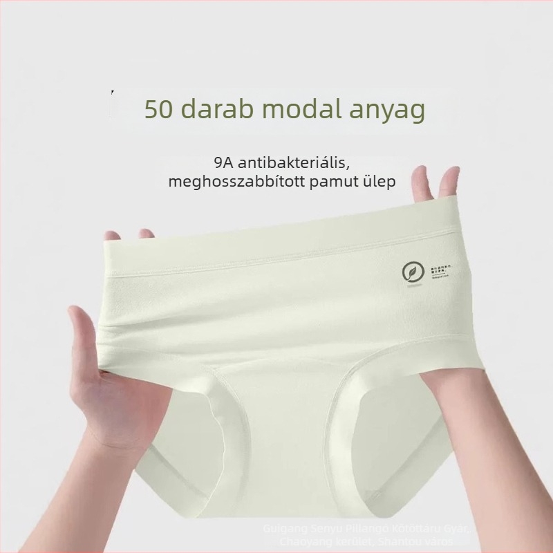 Modal női varrat nélküli, lélegző fehérnemű antibakteriális ágyéktáj, középmagas derekú, nyár