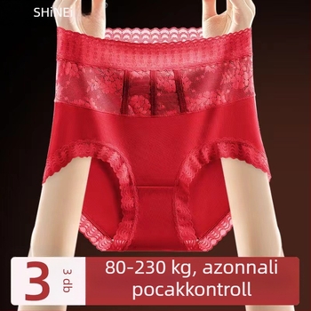 Plusz méretű Ice Silk női alsónemű, magas derekú, lélegző, popsiformáló hatású, kötött anyag