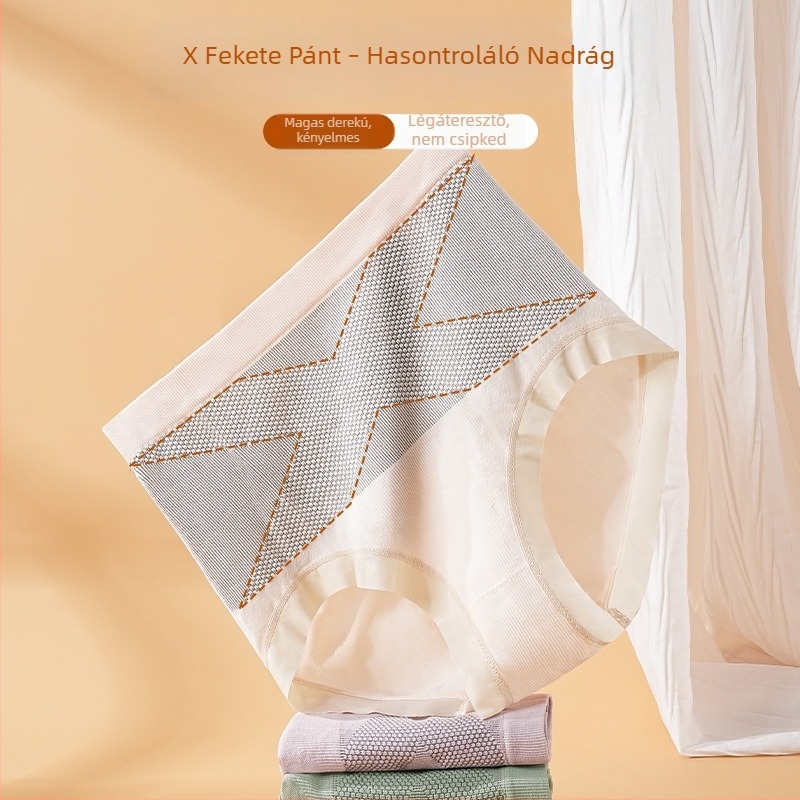 Női magas derekú seamless alsó, lélegző, hasi formázó és fenékemelő, Mulberry selyem bélés