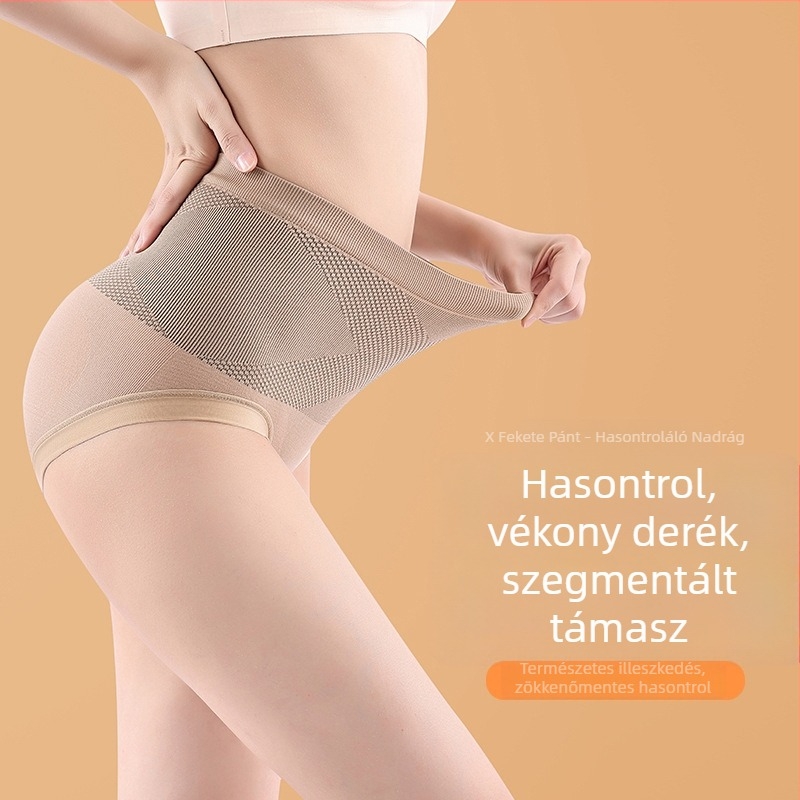 Női magas derekú seamless alsó, lélegző, hasi formázó és fenékemelő, Mulberry selyem bélés