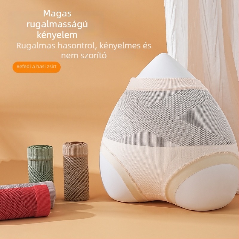 Női magas derekú seamless alsó, lélegző, hasi formázó és fenékemelő, Mulberry selyem bélés