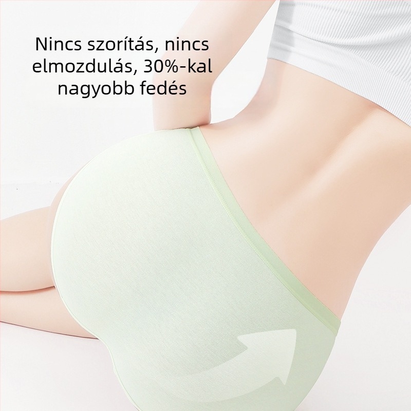 Női pamut alsónemű középmagas derékkal, lélegző és antibakteriális; fő anyag 90–95% pamut, ágyéktakaró 100% pamut