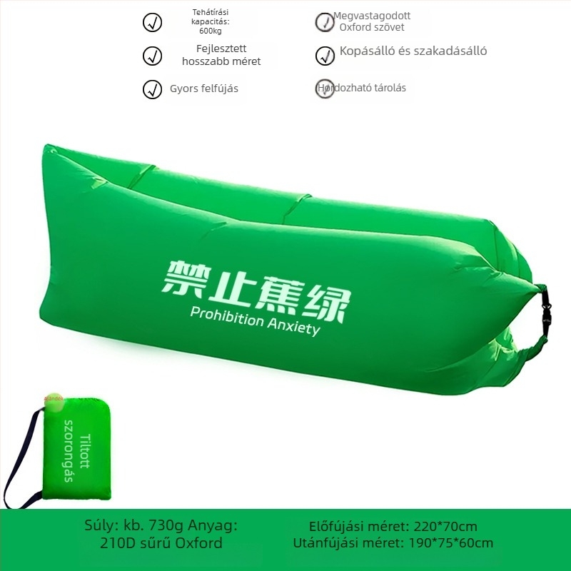 Lecamp egyszemélyes felfújható ágy – hordozható kempingmegoldás (730 g; teherbírás 300 kg; Oxford anyag; kétszintes konstrukció)