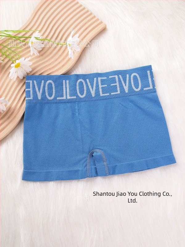 Női varrat nélküli boxer briefs, magas rugalmasság, betűs nyomat, középtalpas derék, sportos alapréteg
