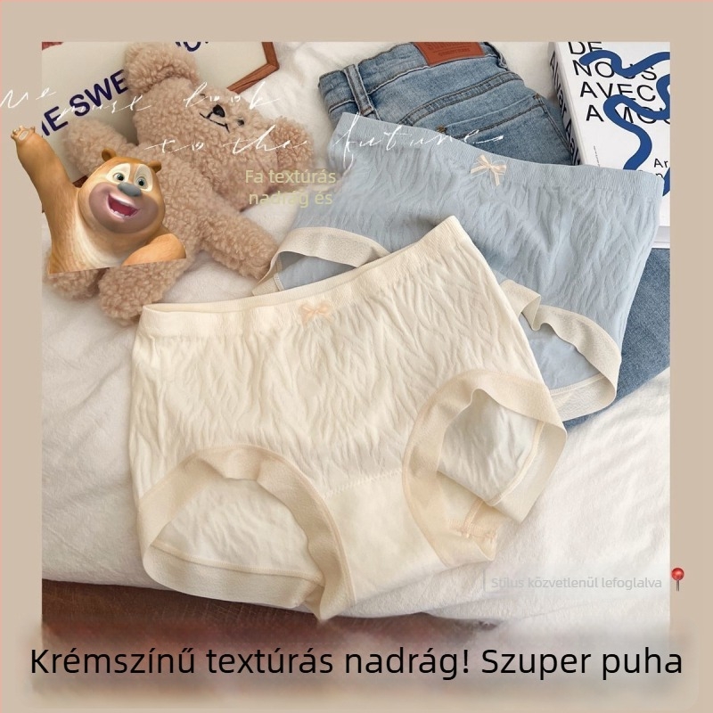 Női varrás nélküli bugyi felhő mintával, antibakteriális ágyékrész, kényelmes plusz méret