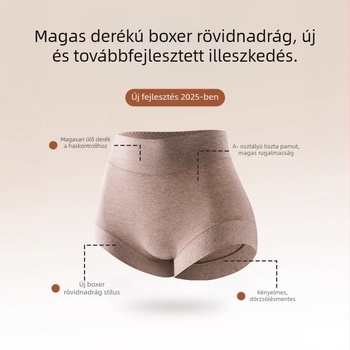 Női pamut bársony magas derekú alsónadrág, antibakteriális, bőrbarát, meleg érzet
