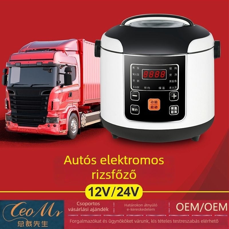NK-264 Autós rizsfőző, 12V/24V, többfunkciós elektromos rizsfőző járművekhez